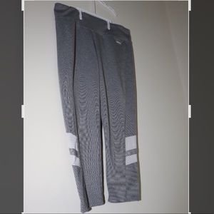 Grey white mesh yoga pants